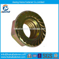 DIN 6923 Made in China in Stock YZP/ Color Zinc Plated Steel Flange Nut